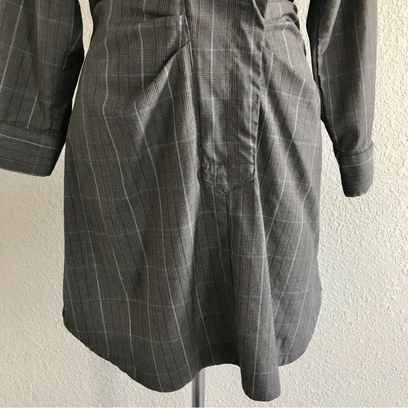Isabel Etoile Marant Gray Glen Plaid 100% Virgin Wool Dress Size 40 US 8 - Picture 5 of 10